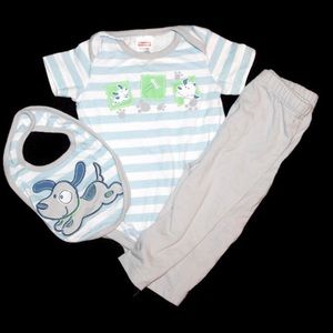 Fisher-Price 3-6 Month Three Piece Puppy Outfit